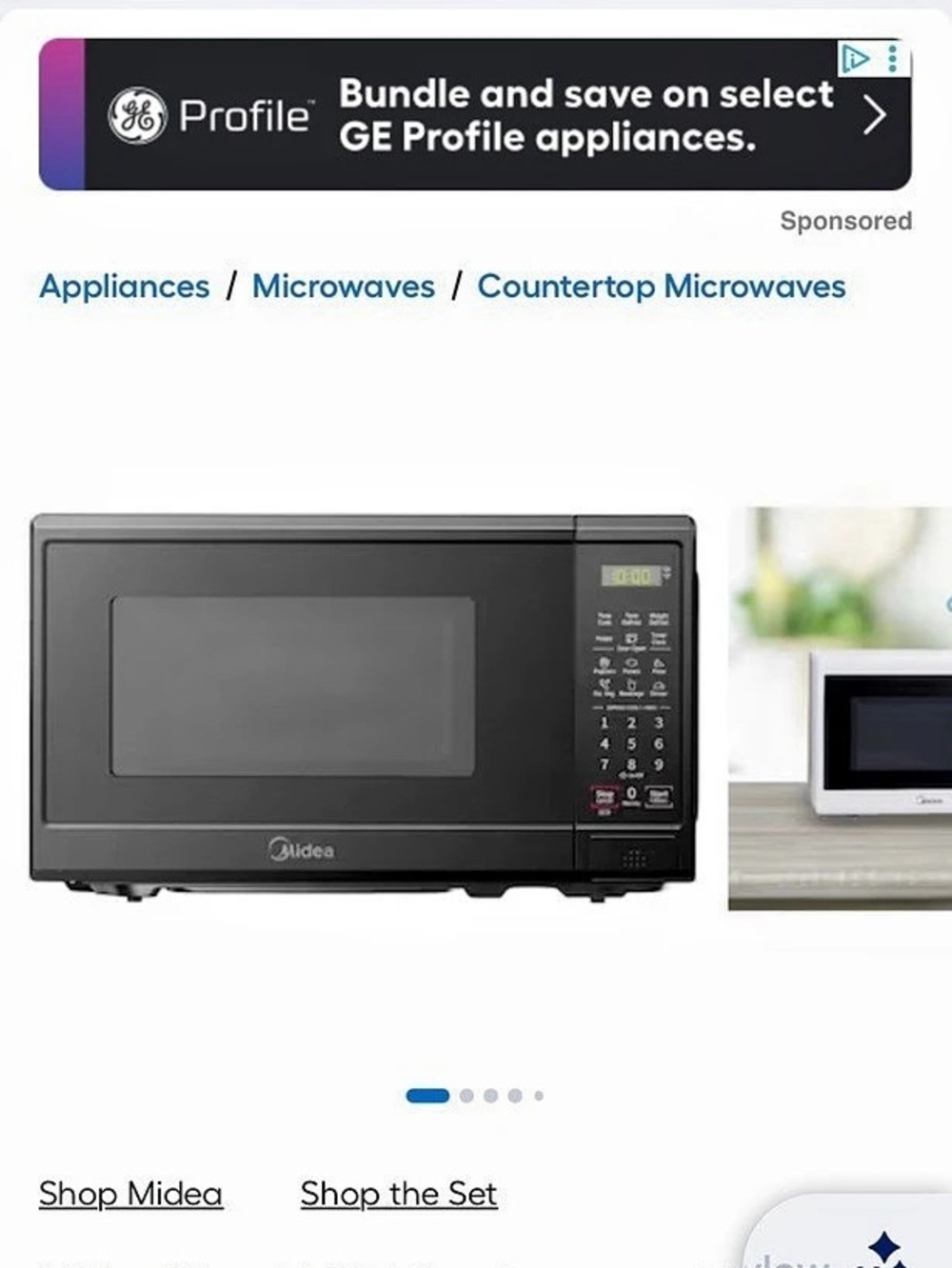 Midea 0.7-cu-ft 700-Watt Countertop Microwave Black